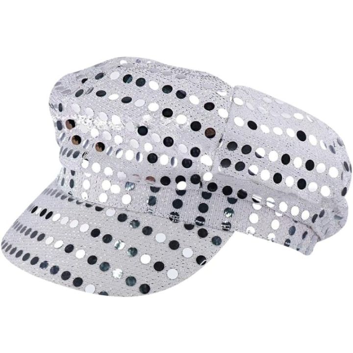 Glitter%20Sequin%20Hat%20Bling%20Costume%20Hat%20Retro%20Dress%20up%20Hat%20Beret%20Newsboy%20Cap%20Birthday%20Party%20Dance%20Hat%20Silver%20-%20Image%207