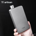 Tiartisan 400ML Titanium Hip Flask Whiskey Wine Pot Outdoor Camping Ultralight Leakproof Wine Bottle With Funnel.