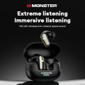 Monster MQT52 New TWS Gaming Headset Wireless Bluetooth 5.4 HIFI Stereo Music Earphones Talking Noise Canceling Earbuds with Mic.