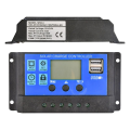 Solar Charge Controller 12V/24V PWM 10A 30A with Adjustable LCD Display Timer Setting. 
