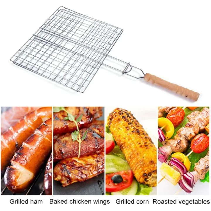 Stainless%20Steel%20Barbecue%20Rack%20Foldable%20Portable%20Long%20Handle%20Barbecue%20Basket%20Large%20Capacity%20Grilling%20Net%20Barbecue%20Tools%20-%20Image%203