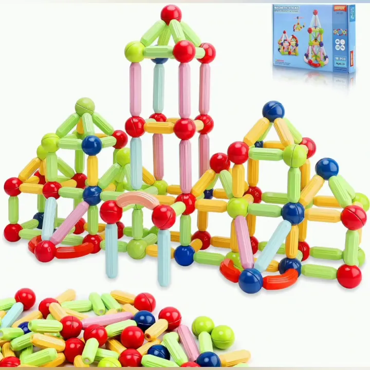 Magnetic Toys Building Blocks 36/42/64/25 Pcs Kids Magnet Balls and ...