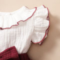 Baby Girl Red Wine with white 3-layer cupcake dress.