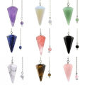 Natural Stone Quartz Agates Pendant Reiki Healing Cone Amethyst Charm Pendulum Pendants For Divination Dowsing Reiki Crystals.