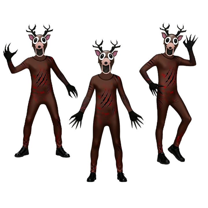 99 Nights In The Forest Deer Kids Cosplay Costume Animal Deer Owl Cosplay Jumpsuit Halloween Party Costumes for adult childre