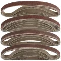 20Pcs 13 x 457mm Aluminum Oxide Sanding Belts 40/60/80/120Grit Sander Abrasive Belt for Sanding Wood Metal Plastic. 