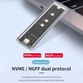 M.2 NVME PCIe NGFF SATA Dual Protocol SSD Case Clear USB Type C 10Gbps PCI-E M2 SSD Transparent External Enclosure Hard Disk Box. 