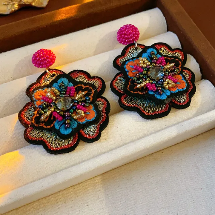 Colorful%20Rice%20Beads%20Embroidered%20Flower%20Earrings%20for%20Women%20Unique%20Design%20Drop%20Earring%20Retro%20Delicate%20Luxury%20Designer%20Jewelry%20-%20Image%203