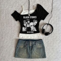 Y2k Nana Osaki Graphic T Shirts Casual Harajuku Streetwear Japanese Clothes Fashion Rock Punk Sleeveless Tanks & Camis Coquette.