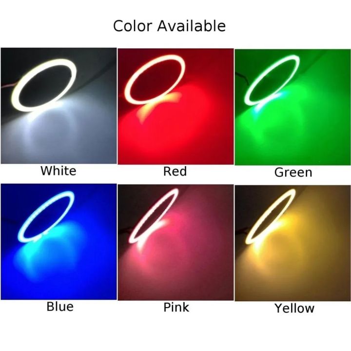 2pcs%20Car%20Headlight%20Cob%20Aperture%20Angel%20Eye%20LED%20COB%20White%20Light%20Circle%2060/70/80/90/100/110/120mm%20Motorcycle%20Moto%20Auto%20Lights%20-%20Image%206