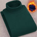 Winter Mens High Quality Half Turtleneck Velvet Top Long Sleeve Solid Color Men Clothing Double-sided Velvet Thermal Underwer.