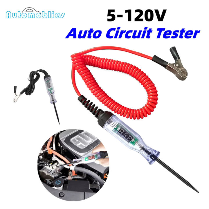 2-Pack DC 6V-24V Automotive Circuit Tester Pen With LED Light, Long Spring Cord & Sharp Probe For Checking Fuses, Switches & Wiring On Cars, Trailers & Boats