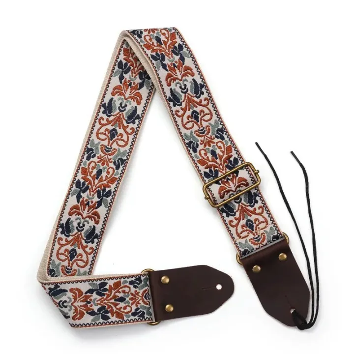 Miwayer%20Embroidered%20Guitar%20Strap%20Soft%20Vintage%20Flowers%20Adjustable%20Creative%20Watch%20Bands%20Cotton%20Belt%20&%20Leather%20Head%20-%20Image%202