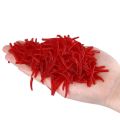 100pcs/Bottle Realistic Tackle Soft Lure Bass Bream Bloodworm Fishing Lure Earthworm Worm  Red Worms Baits Fishy Smell. 