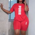 2026 Summer  Women's Shorts 2pcs Set Ladies Daily Casual Sports Short Sleeved Tracksuit Fashion Printed T-shirt Wear. 