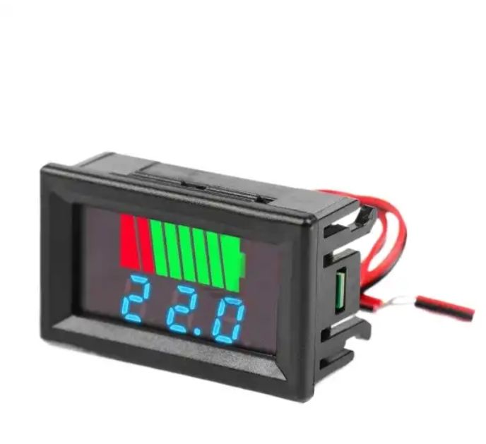 Charge Level Indicator DC 12V 24V 36V 48V 60V 72V Lithium Li-ION Capacity Meter Tester Display LED Tester Voltmeter