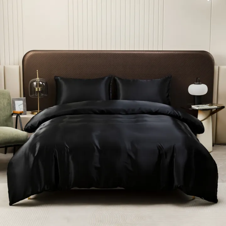 Black%20Luxury%20Ice%20Silk%20Bedding%20Set%20Satin%20Silky%20Duvet%20Cover%20Set%20With%20Pillowcase%20High-end%20Home%20Textiles%20Solid%20Color%20Bed%20Cover%20Sets%20-%20Image%202
