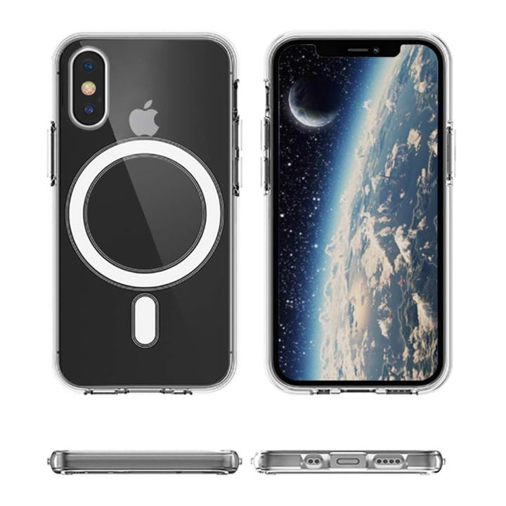 Apple iPhone X Series Magnetic MagSafe Compatible Protective Clear TPU Transparent Case