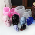 3D Skull Shape Silicone Mold DIY Halloween Skull Candle Silicone Mold Epoxy Plaster Home Decoration Resin Casting Art Crafts. 