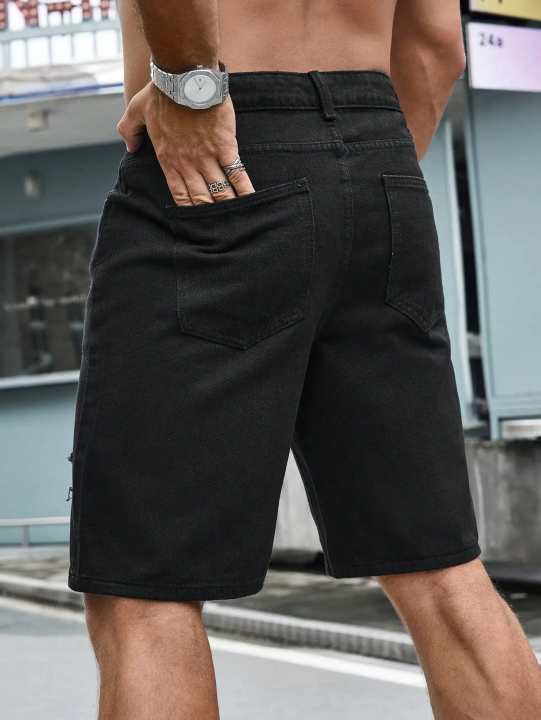 Men%20Summer%20Stretchy%20Denim%20Shorts%20Jeans%20For%20Men%20Streetwear%20Letter%20Ripped%20Knee%20length%20Baggy%20Comfort%20Cargo%20Casual%20Shorts%20Pants%20Jean%20-%20Image%206
