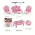 Dollhouse Furniture Set Accessories Doll House Mini Furniture Pretend Play Bedroom Living Room Bathroom Kitchen Kids Birthday.