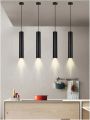 Long Tube Light LED Pendant Lights Cylinder Tube Hanging Light Black Cylinder Adjustable Suspension Lighting 4 Different sizes. 