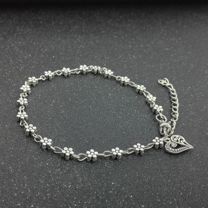 Heart%20&%20Flowers%20Anklet%20Foot%20Chain%20Boho%20Beach%20Beads%20Aolly%20Plum%20Blossom%20Anklets%20for%20Women%20Girl%20-%20Image%202