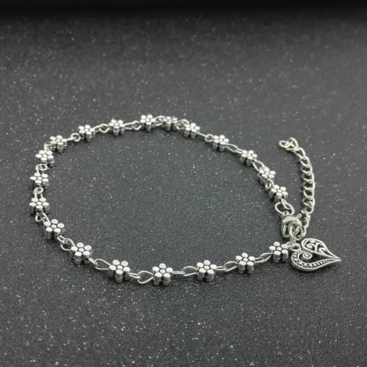 Heart%20&%20Flowers%20Anklet%20Foot%20Chain%20Boho%20Beach%20Beads%20Aolly%20Plum%20Blossom%20Anklets%20for%20Women%20Girl%20-%20Image%202