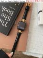 Luxury Gold Metal Real Leather Band For IWatch Series 8 7 6 5 4 3 SE Women Slim Strap For Apple Watch 41mm 40mm 38mm 45 42 44 49. 