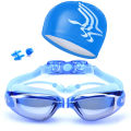 Adult Swimming Glasses Kit Coated Lens Anti Fog Swim Goggles + Cap + Case + Nose Clip + Ear Plugs Men Women Coated Lens Anti Fog. 