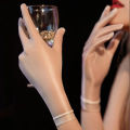 Women Oil Glossy Tight Stocking Gloves High Elastic Transparent Ultra-Thin Clubwear Men'S Short Wrist Gloves.