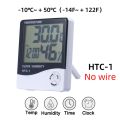 LCD Digital Temperature Humidity Meter HTC-1 Home Indoor Outdoor Hygrometer Thermometer Weather Station with Clock. 