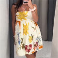 MUJER Print Slip Mini Dress Women Sleeveless Summer Dress Woman 2025 Ruched Sundress Vestidos Backless Short Dresses for Women. 