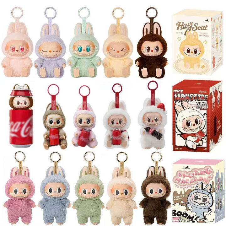 Mokoko Labubu The Monsters Vinyl Face Doll Heart-Moving Macaron Doll Blind Box Blind Bag Hanging Pendant Christmas Birthday Gift