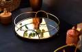 Round Iron Glass Tray, for Serving, Feature : Durable and serving tray , Good Quality. 