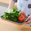 Stainless Steel Baking Pan Tray With Wire Rack Cake Baking BBQ Pan Tray Plate Oven Brownie Rack Cooking Roasting Grilling Tool.