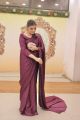 Plain Silk Purple Saree Stitched (Customized). 