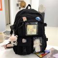 Korean Large Capacity Backpack for Girls - Stylish School and College Book Bag, Multiple Compartments. 