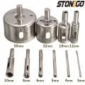 STONEGO 10PCS Diamond Coated Hole Saw Core Drill Bit Tile Marble Glass Ceramic Drill Bit Set 3mm-50mm. 