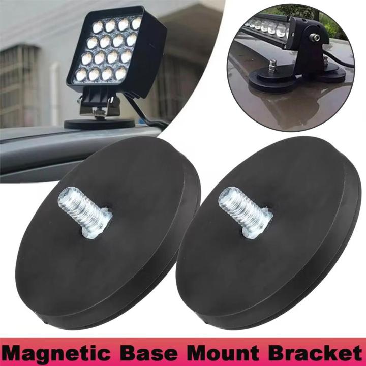 2PCS Magnetic Base 43mm M6 Thread Mount For Car Roof Magnetic Base Mount Bracket Clamp LED Work Light Bar Holder SUV Offroad
