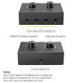 4 Way/2 Way 3.5mm Stereo Audio Switcher Bi-Directional Audio Switch Splitter Box 2 In 1 Out 4 In 1 Out with Mute Button. 