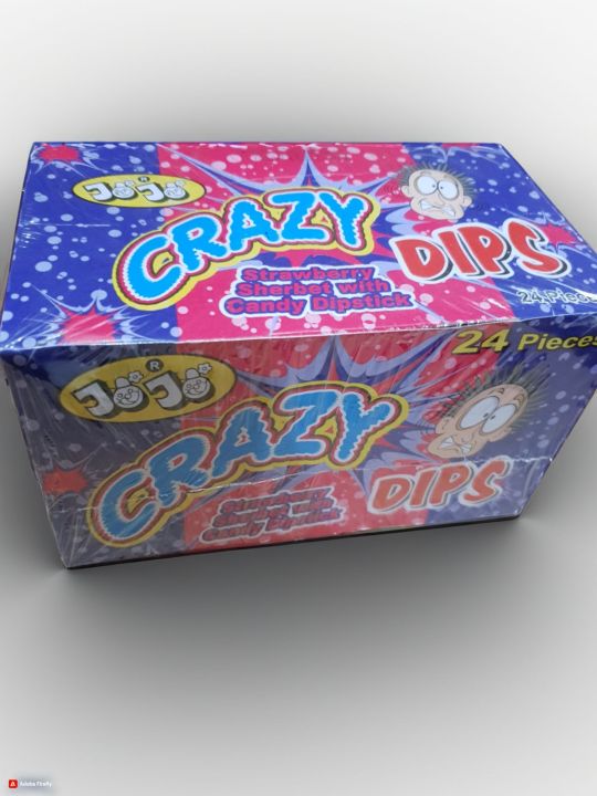crazy dips lollypop (lollypop with sour fizzy powder) fizzy lollypop
