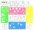Ruler drawing pack of 4 pieces ruler drawing pattern ruler stencil ruler template drawing sheet template drawing template. 