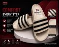 Imported Adilette Comfort Slide Sandal – Whit/ Black/ Cream.