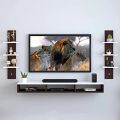 Wall Mounted Tv Unit With Wall Shelves/Tv & Entertainment Units/Wall Mounted Tv Unit/Tv Stand For Wall/Setup Box Stand For Living Room Bedroom Home Decor -Black, white brown Engineered Wood. 