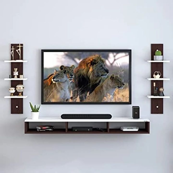 Wall%20Mounted%20Tv%20Unit%20With%20Wall%20Shelves/Tv%20&%20Entertainment%20Units/Wall%20Mounted%20Tv%20Unit/Tv%20Stand%20For%20Wall/Setup%20Box%20Stand%20For%20Living%20Room%20Bedroom%20Home%20Decor%20-Black,%20white%20brown%20Engineered%20Wood%20-%20Image%203