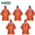 1-10PCS Emergency Rain Poncho Thermal Foil Blanket for Outdoor Survival Cold Weather Protection and First Aid Supply.