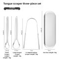 1/2/3Pcs Reusable Stainless Steel Useful Tongue Scraper Cleaner Fresh Breath Cleaning Coated Tongue Oral Hygiene Care Tools.