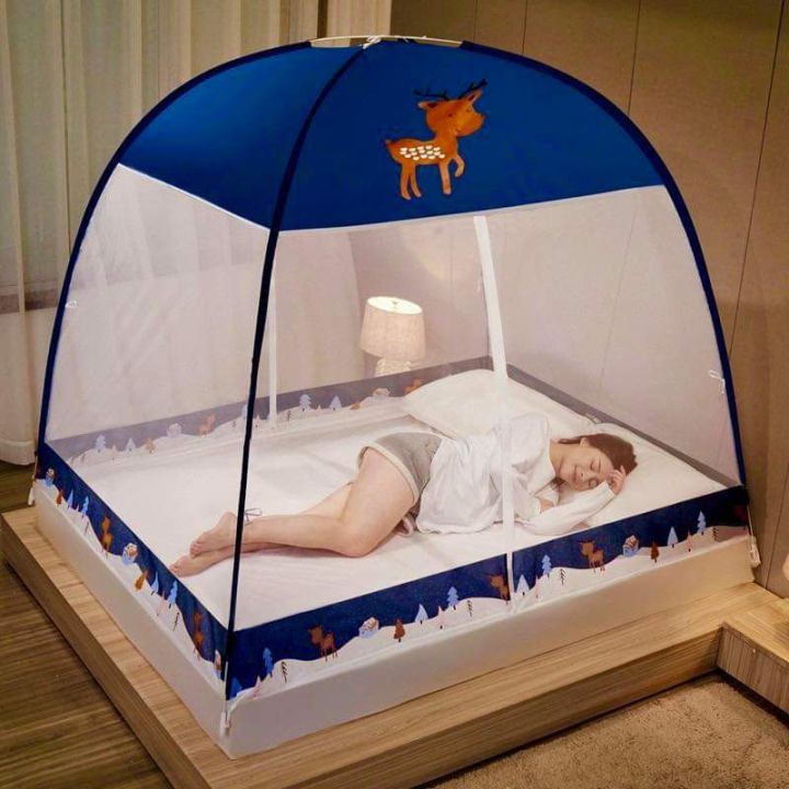 Double bed Portable Folding Tent Style Free Standing Musqiito Net  Jhul
