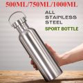 Stainless Steel Water Bottle 1 Liter Drink Bottle for Sport Outdoor Camping Hiking Gym Kettle 500 750 1000ml Water Bottles. 